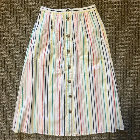 NWT J. Crew Striped A-line Skirt - Picture 1 of 3
